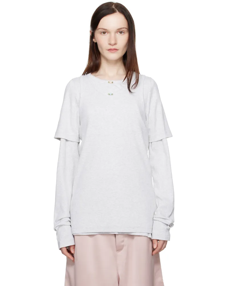 ABRA Gray Overlayered T-shirt Grey