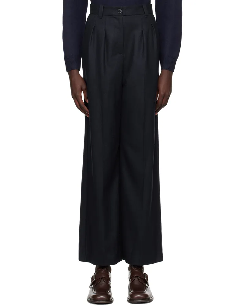 A.P.C. Navy Tressie Trousers Pia