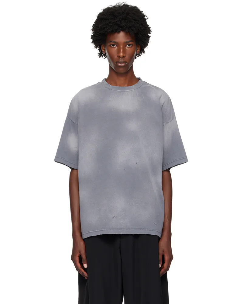 WE 11 DONE Gray Dyed T-Shirt Charcoal