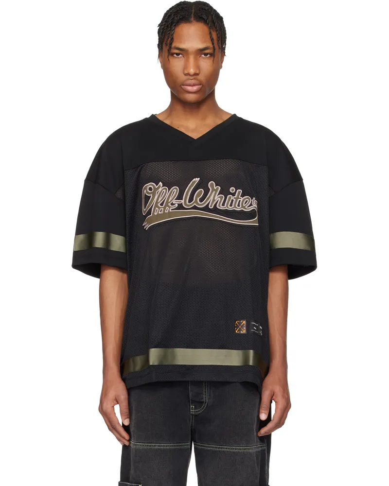 OFF-WHITE Black Mesh Football Jersey Black