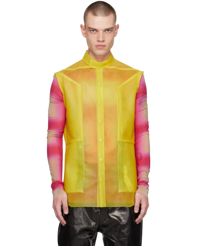 Rick Owens Yellow Fogpocket Leather Jacket 12