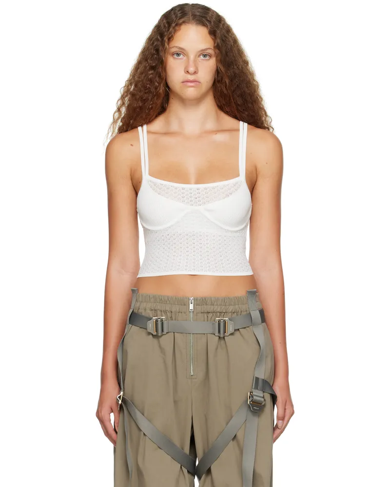 Dion Lee White Serpent Tank Top Ivory