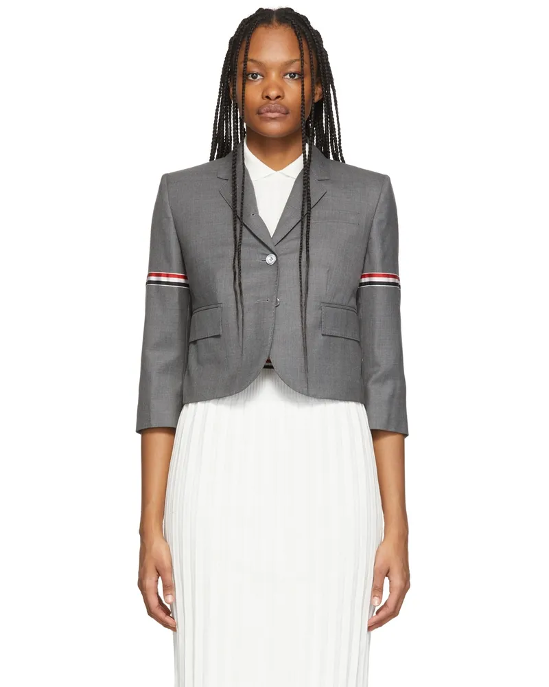 Thom Browne Grey Super 120s Cropped Blazer Med