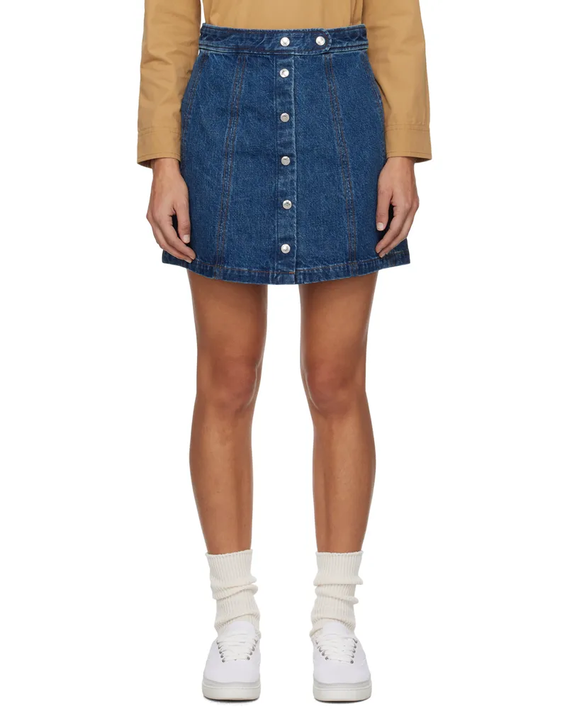 A.P.C. Indigo Poppy Miniskirt Ial