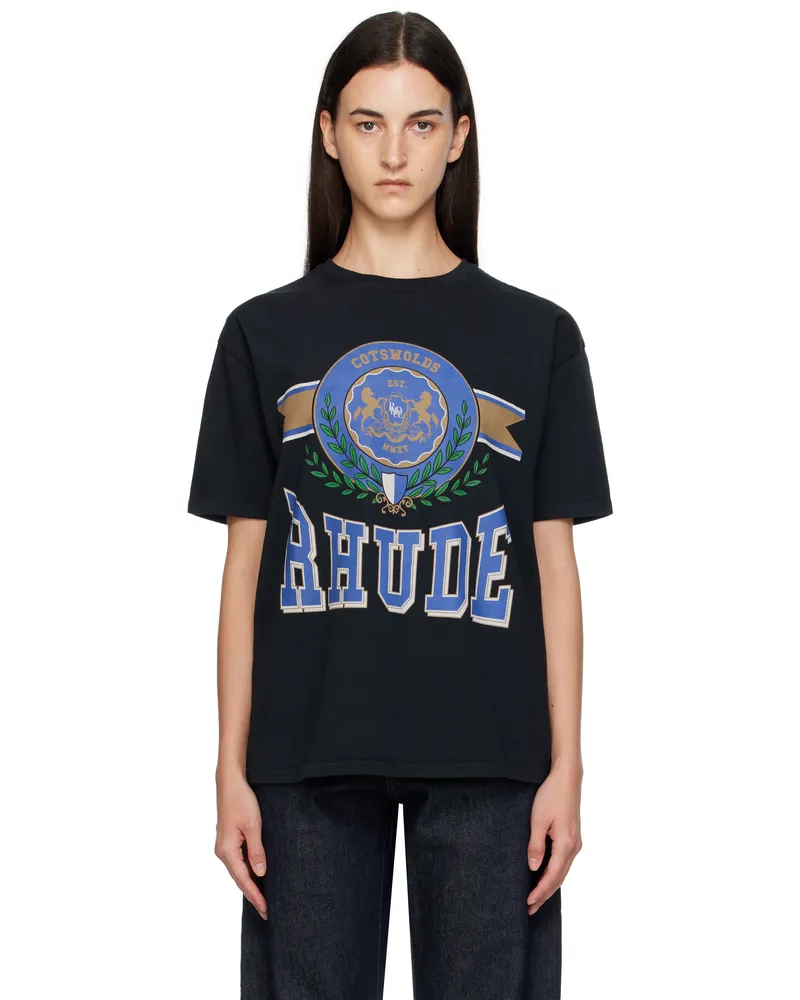 RHUDE Black Cotswold Crest T-shirt 0027