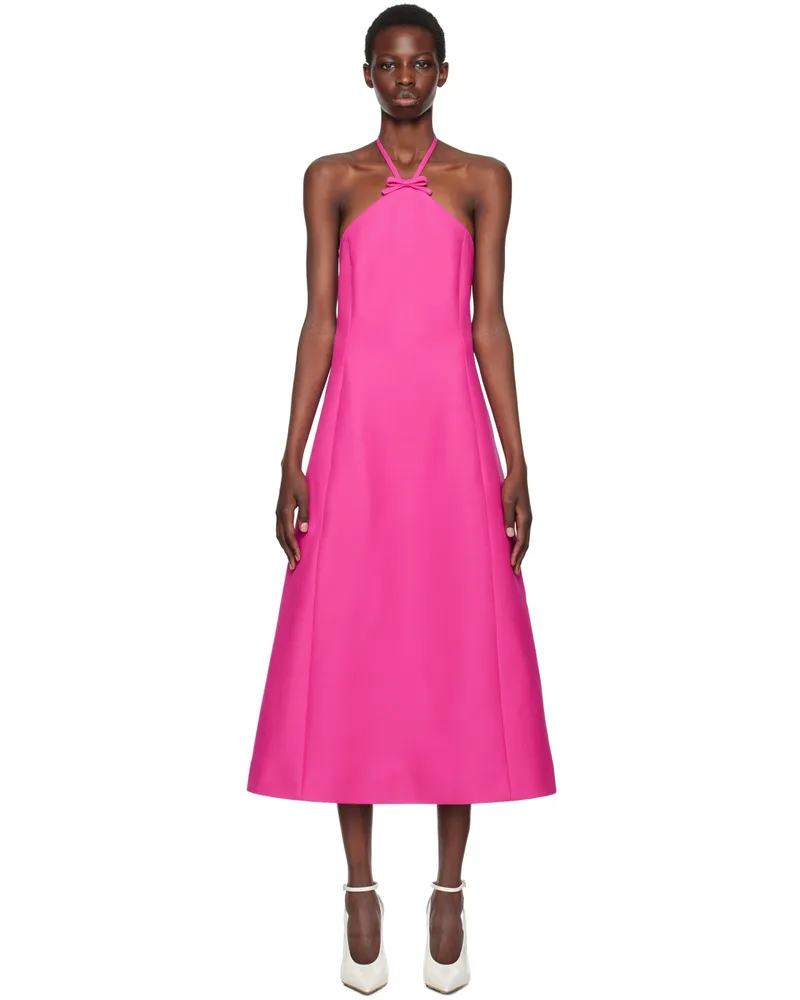 Valentino Garavani Pink Crepe Couture Midi Dress Uwt