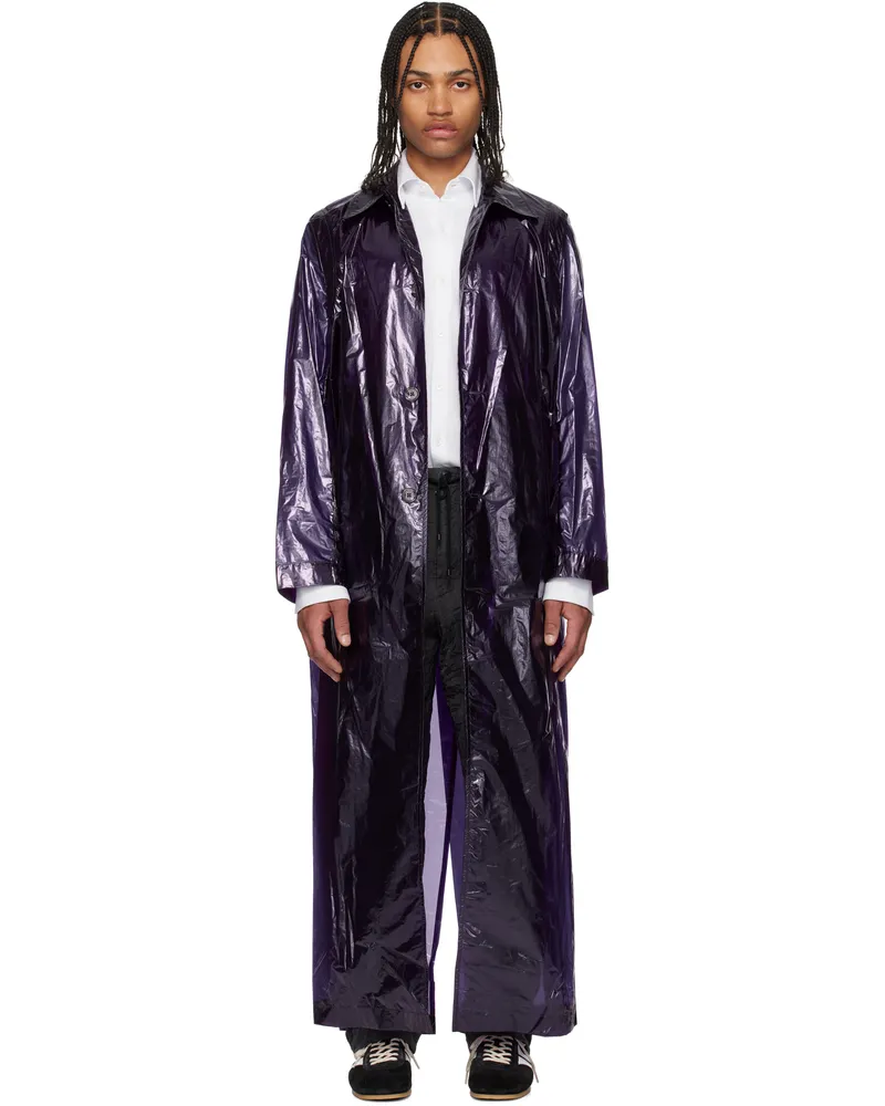 Dries van Noten Purple Loose Fit Mac Coat 401