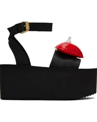 Moschino Black Inflatable Heart Sandals *