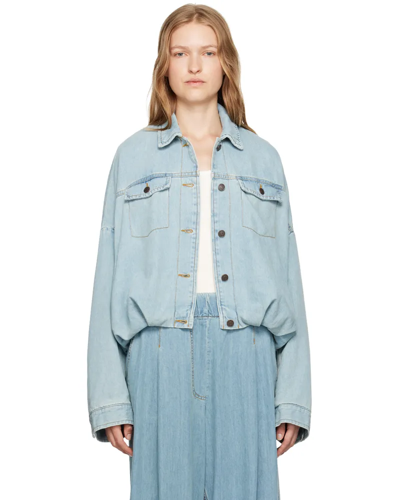Dries van Noten Blue Round Denim Jacket 565
