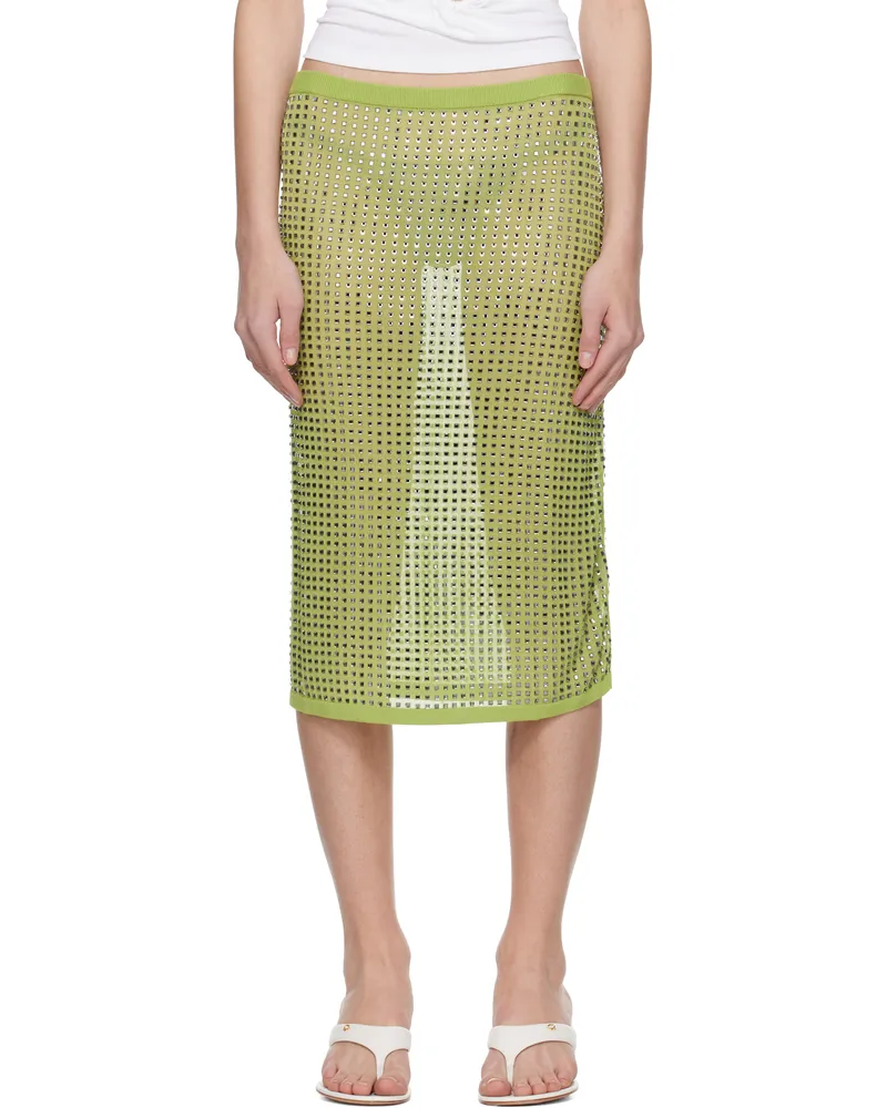 Christopher Esber Green Cirrus Straight Midi Skirt Fern