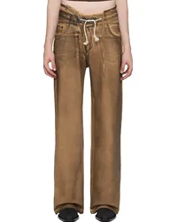 OTTOLINGER SSENSE Exclusive Brown Double Fold Jeans Brown