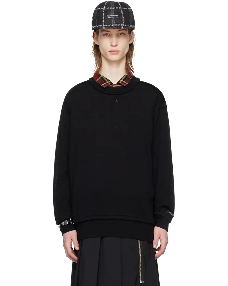 Undercover Black Exposed Seam Sweater Black