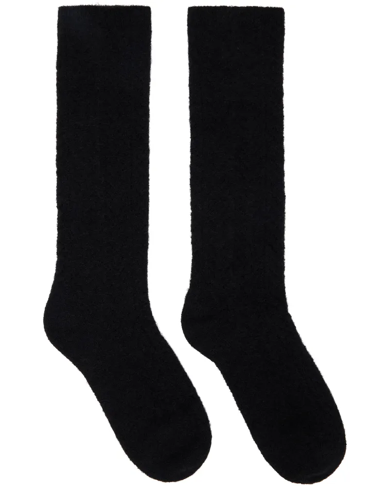 Valentino Garavani Black Mohair Socks 0no