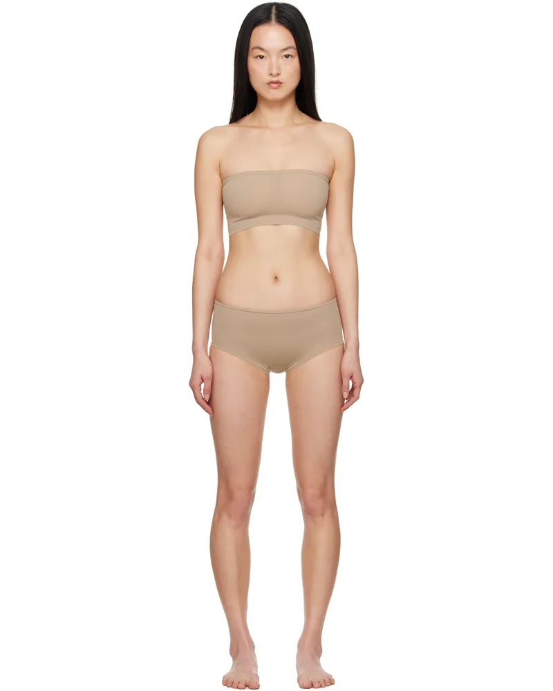 Alaïa Beige Second Skin Bra & Briefs Set 103