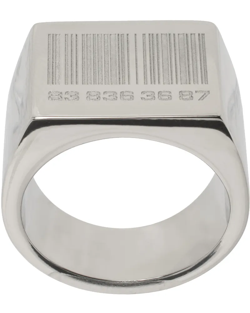 VTMNTS Silver Barcode Ring Silver