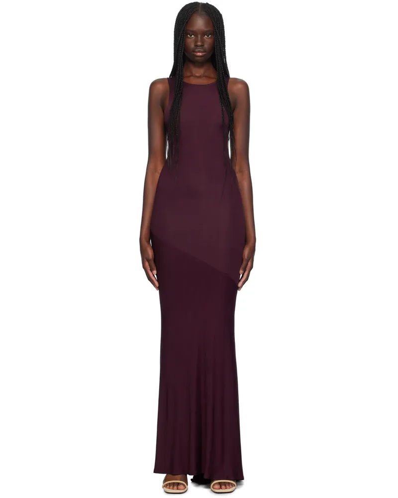 ATLEIN Purple Bias-Cut Maxi Dress Coa