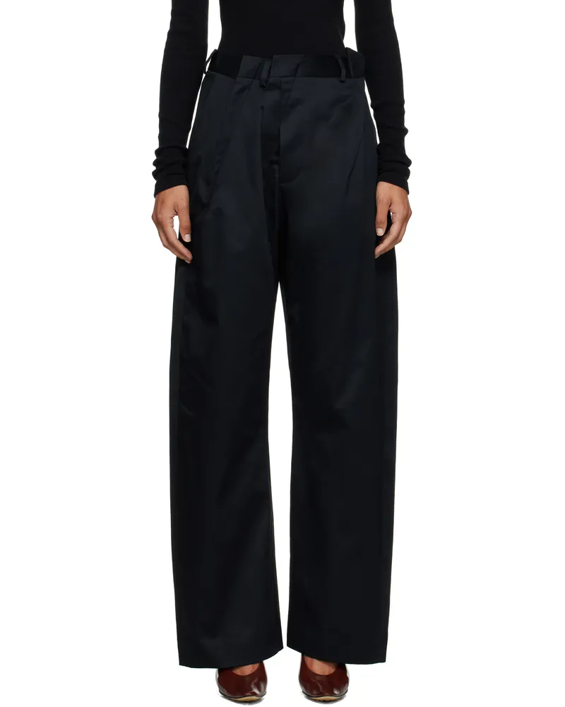 Maison Margiela Black Tapered Leg Trousers 900