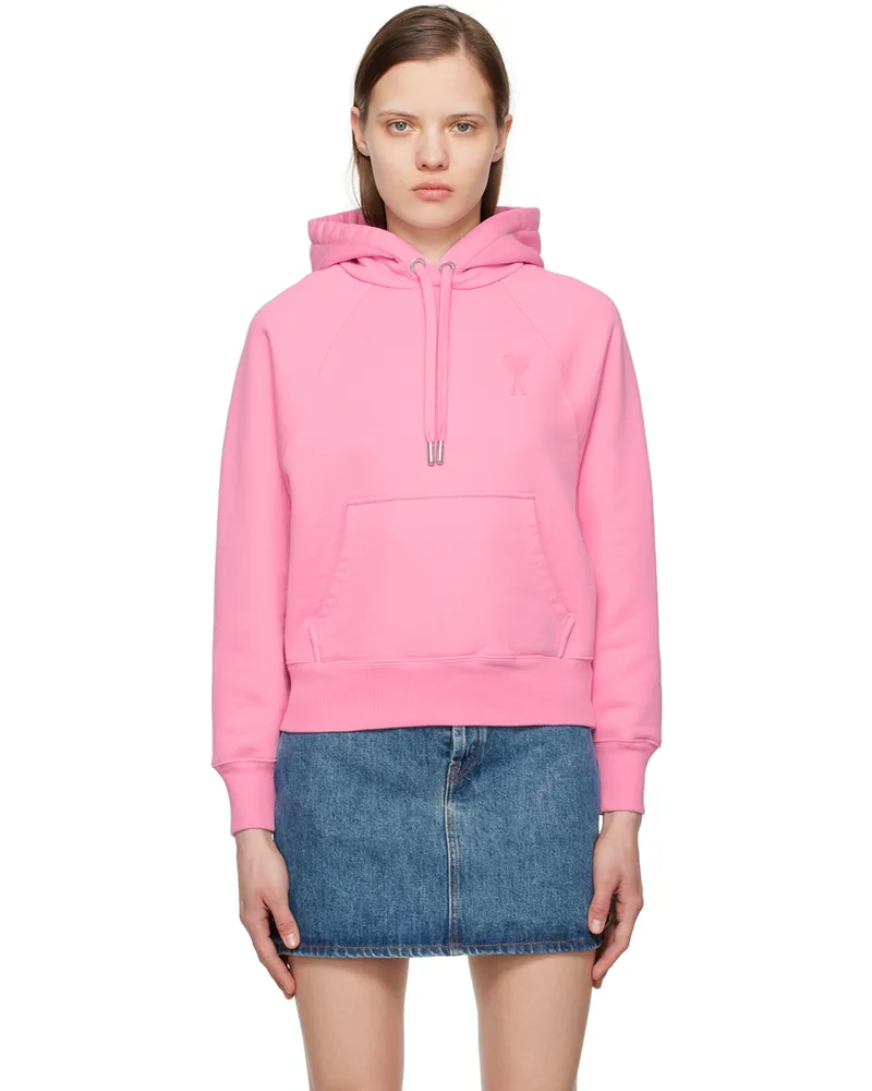 AMI Paris Pink Ami De Cœur Hoodie 663