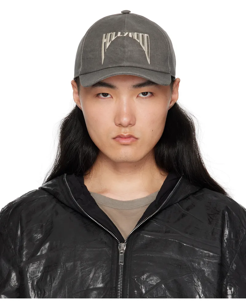 DRKSHDW by Rick Owens Gray 'Hollywood' Baseball Cap 7808