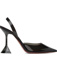 Amina Muaddi Black Holli Glass Slingback Heels Black