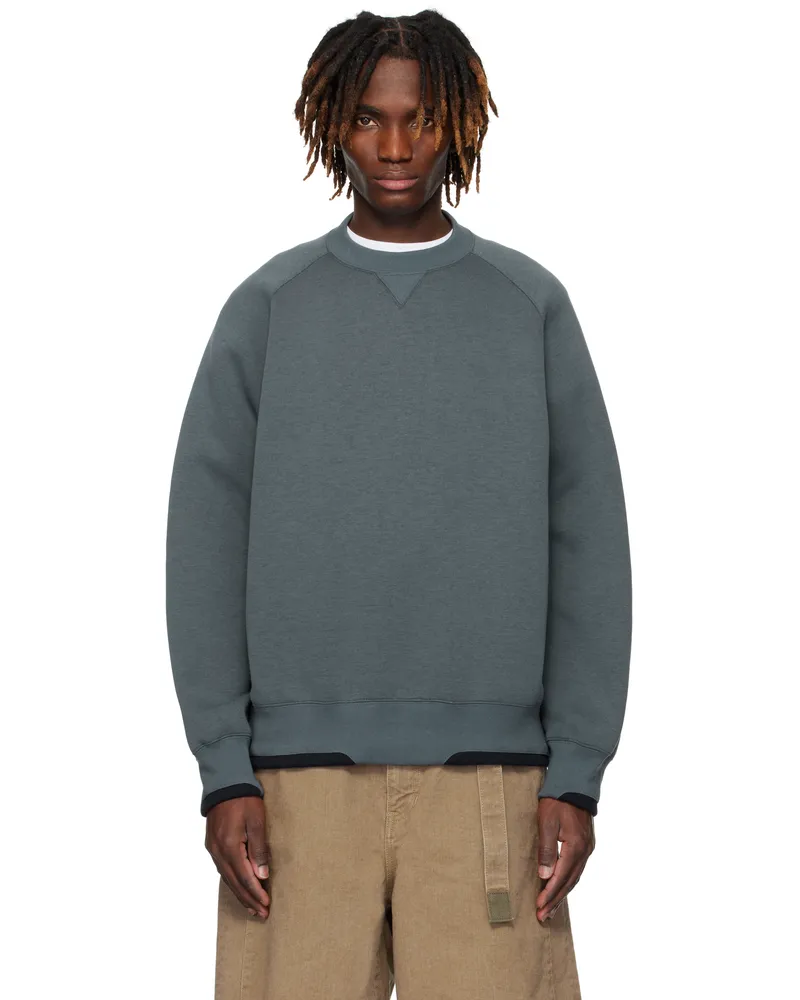 Sacai Gray Sponge Sweat Pullover Sweatshirt 375