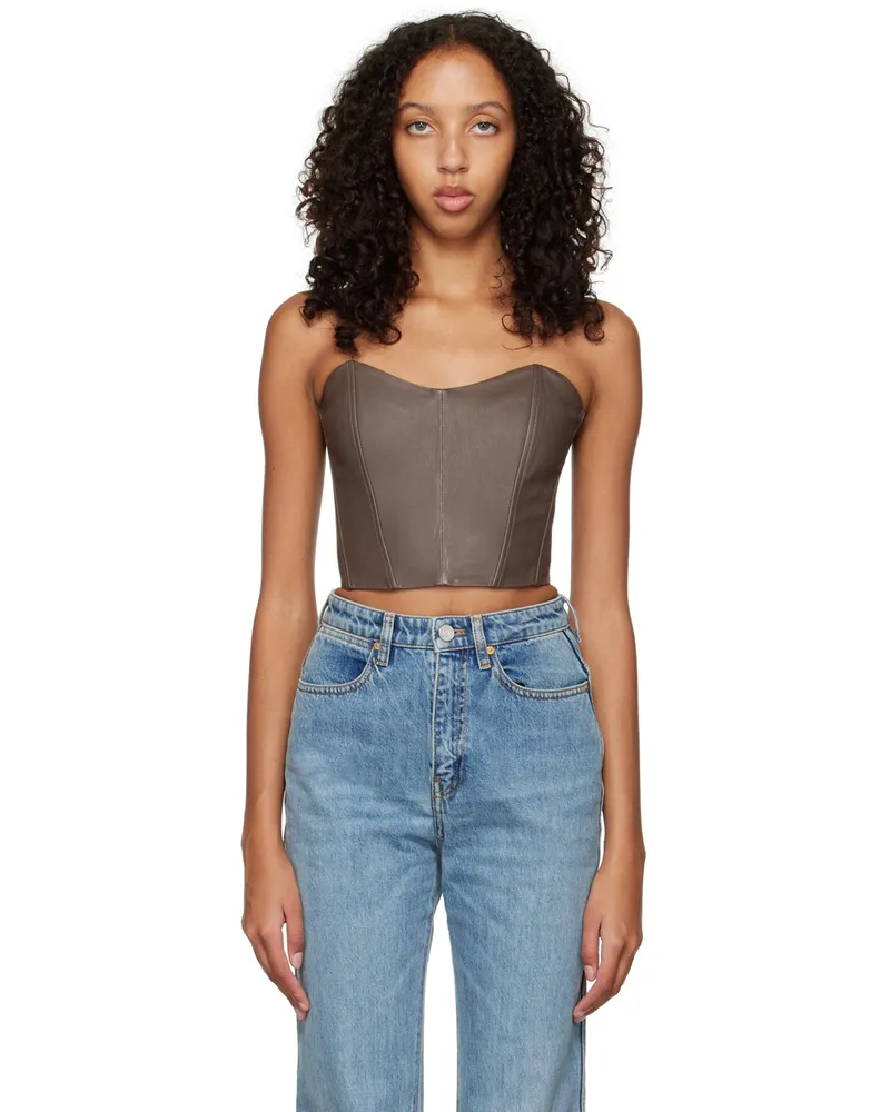 THE MANNEI Taupe Oviedo Tank Top Grey