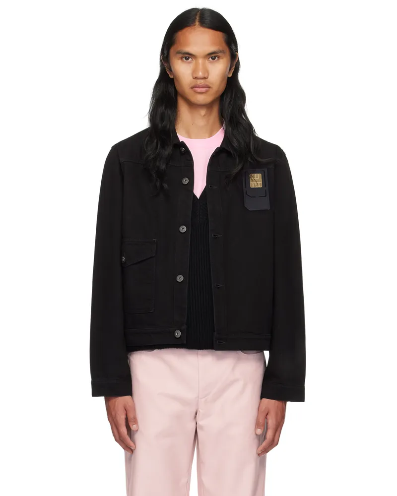 J.W.Anderson Black Sim Card Denim Jacket 999