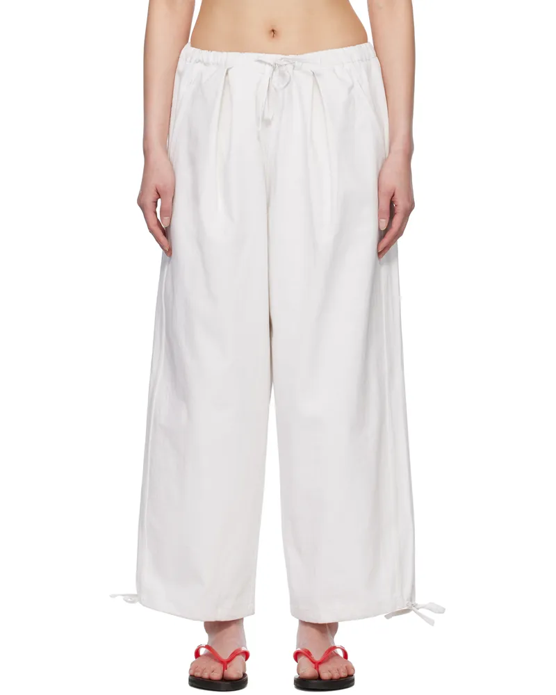 Deiji Studios White Drawcord Trousers White