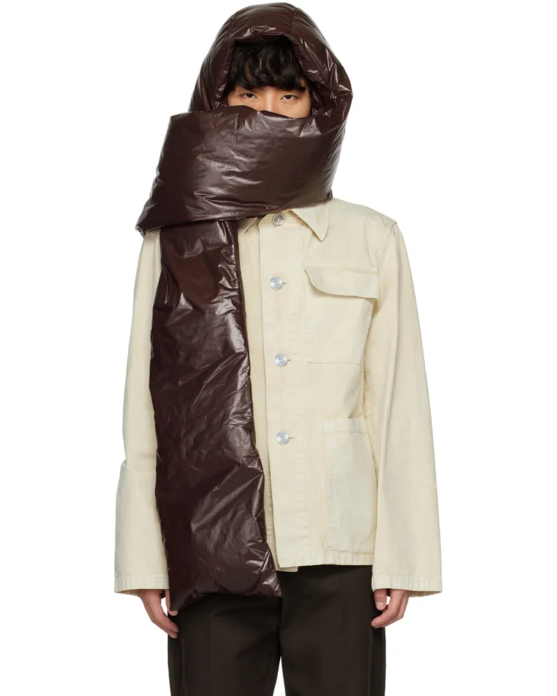 Jil Sander SSENSE Exclusive Brown Hood Down Scarf 202