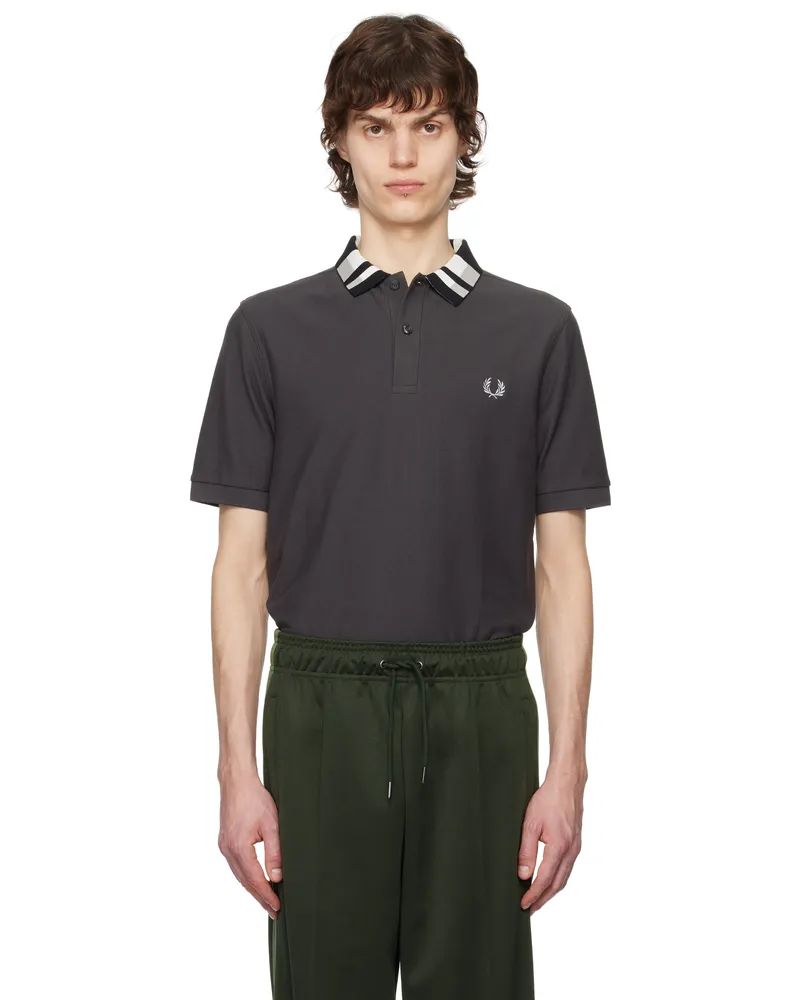 Fred Perry Gray Chequerboard Collar Polo 297