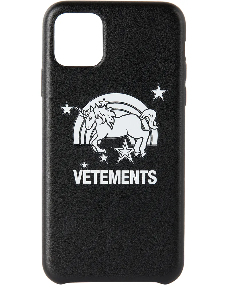 VETEMENTS Black Unicorn iPhone 11 Pro Max Case Black