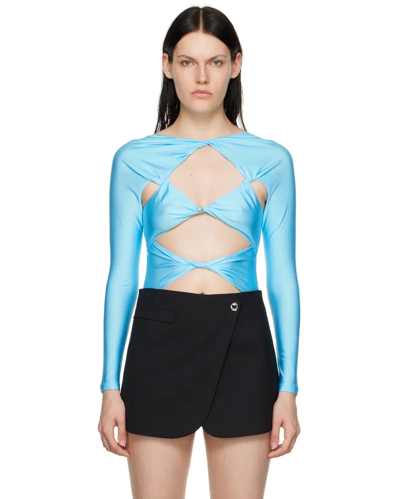 COPERNI Blue Cutout Bodysuit Turquoise