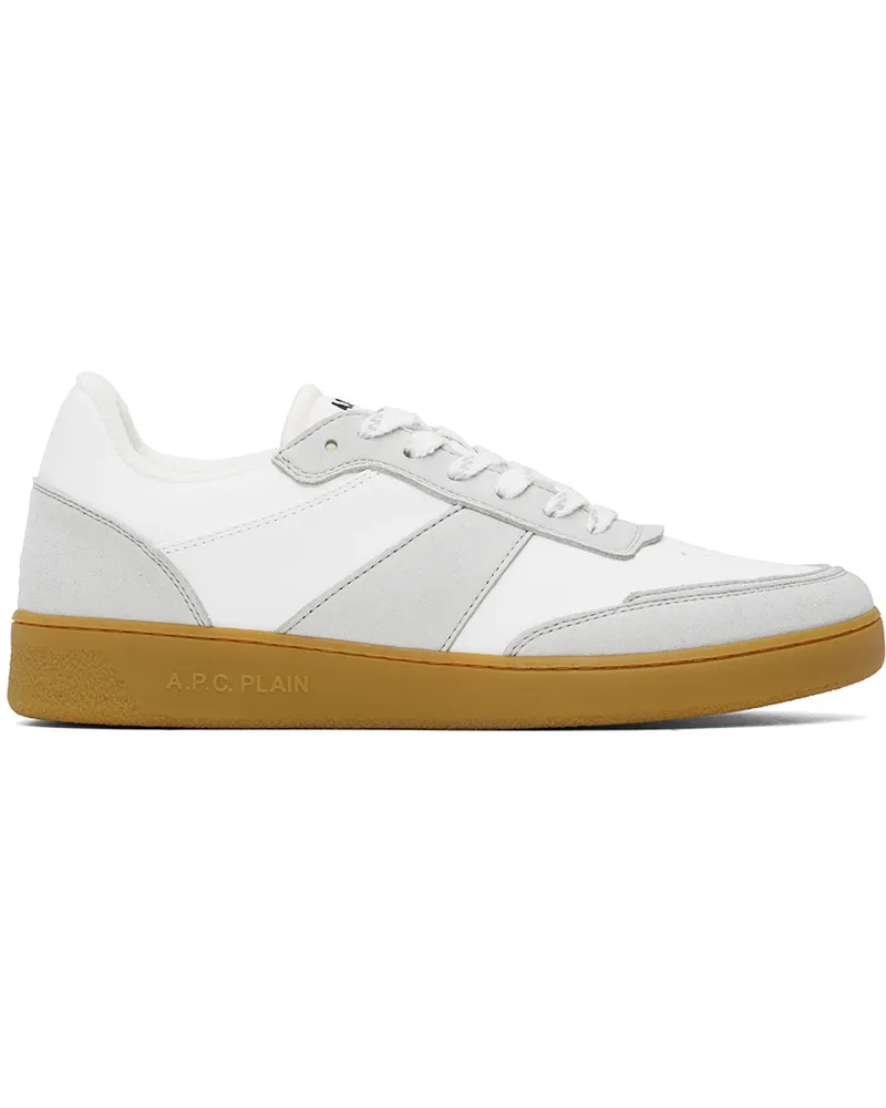 A.P.C. White & Gray Plain Sneakers Caf