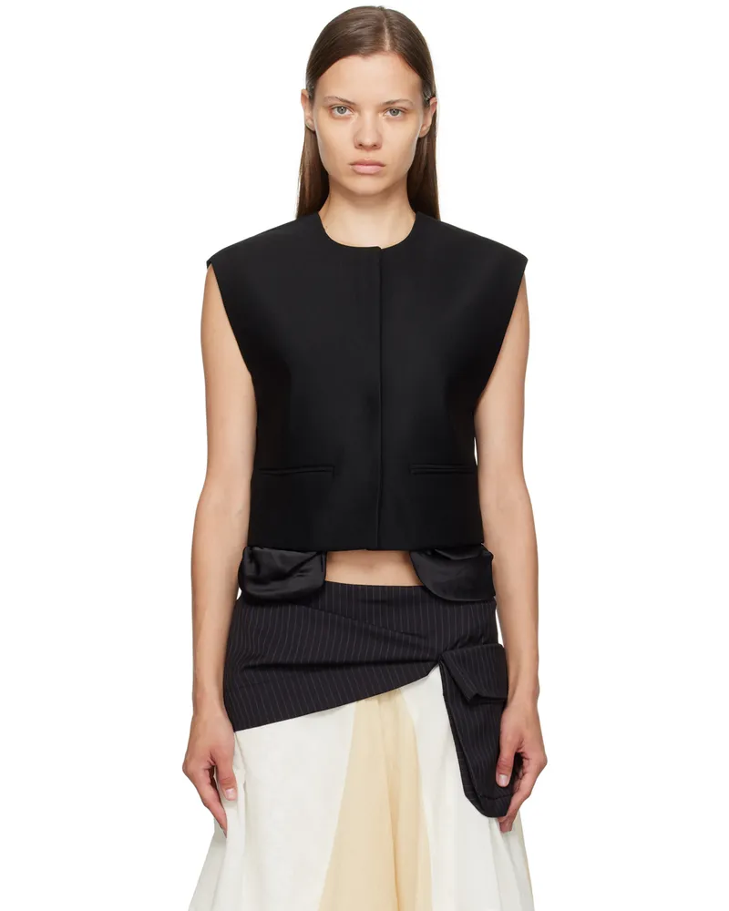 OPEN YY Black Exposed Pocket Vest Black