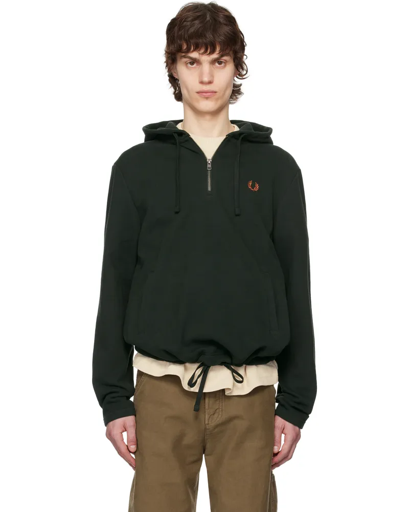Fred Perry Green Smock Hoodie Q20