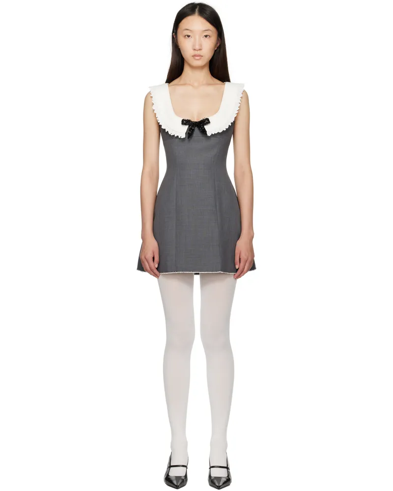 SHUSHU/TONG Gray Round Neck Sleeveless Minidress Gr100
