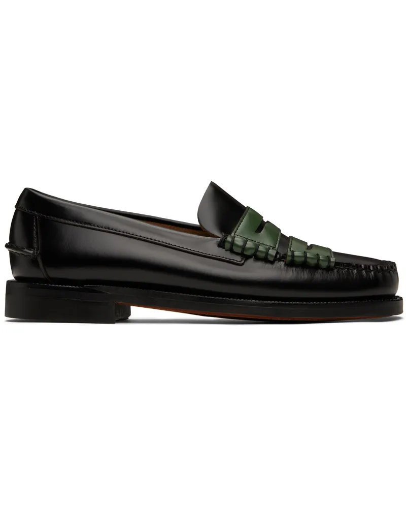 Random Identities Black & Green Sebago Edition Double Penny Dan Loafers Green