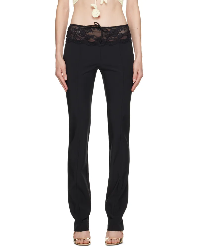 Blumarine Black Slim-Fit Trousers N0990