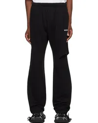 WE 11 DONE Black Wide Sweatpants Black