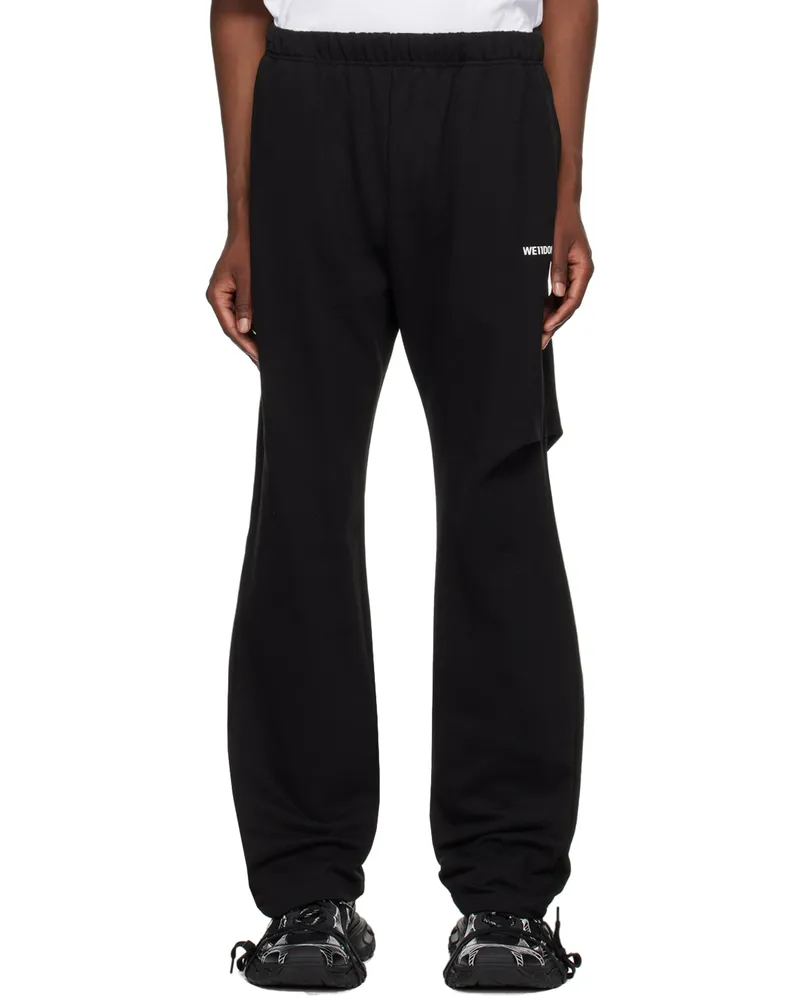 WE 11 DONE Black Wide Sweatpants