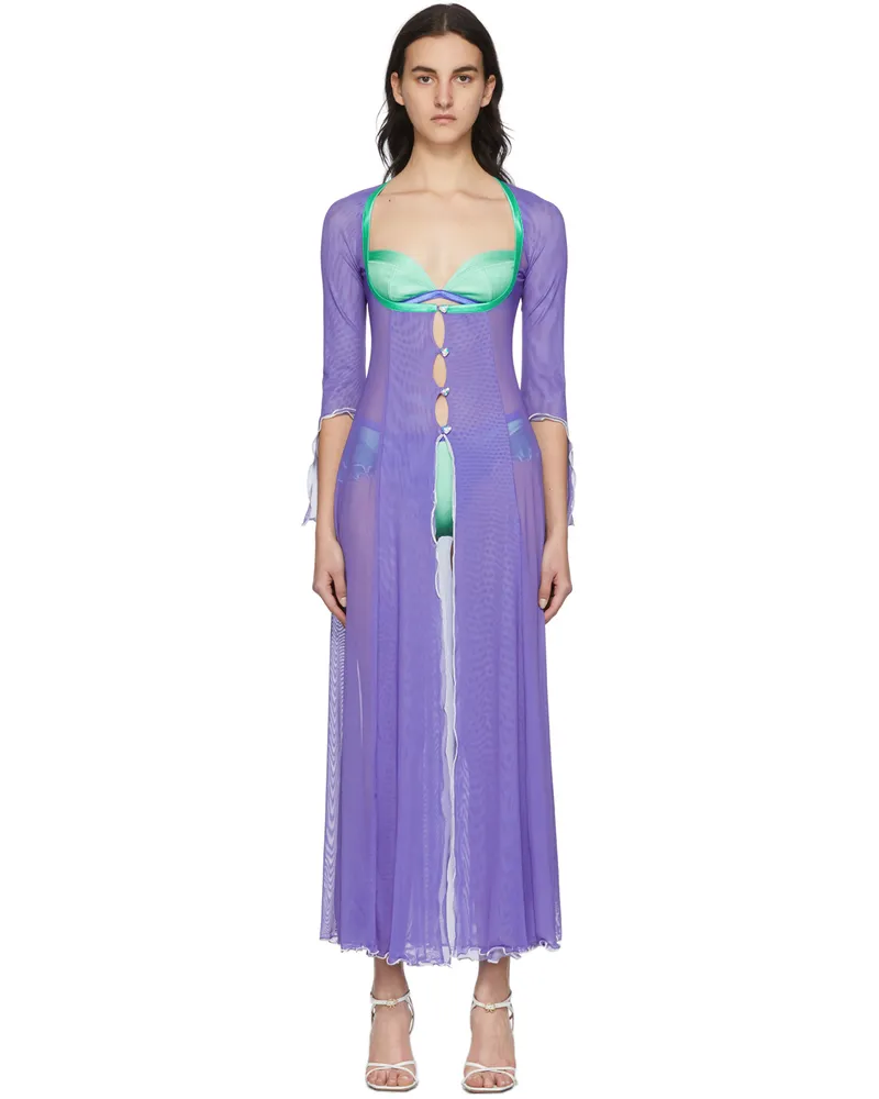 Poster Girl SSENSE Exclusive Purple Barbie Beach Dress Solid