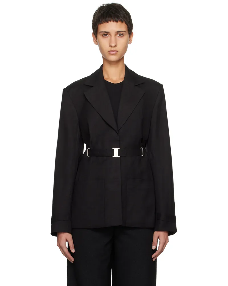 ROTATE Birger Christensen Black Belted Blazer 1000