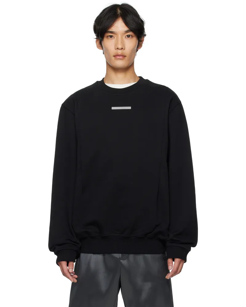 Heliot Emil Black Astrape Crewneck Sweatshirt Cotton