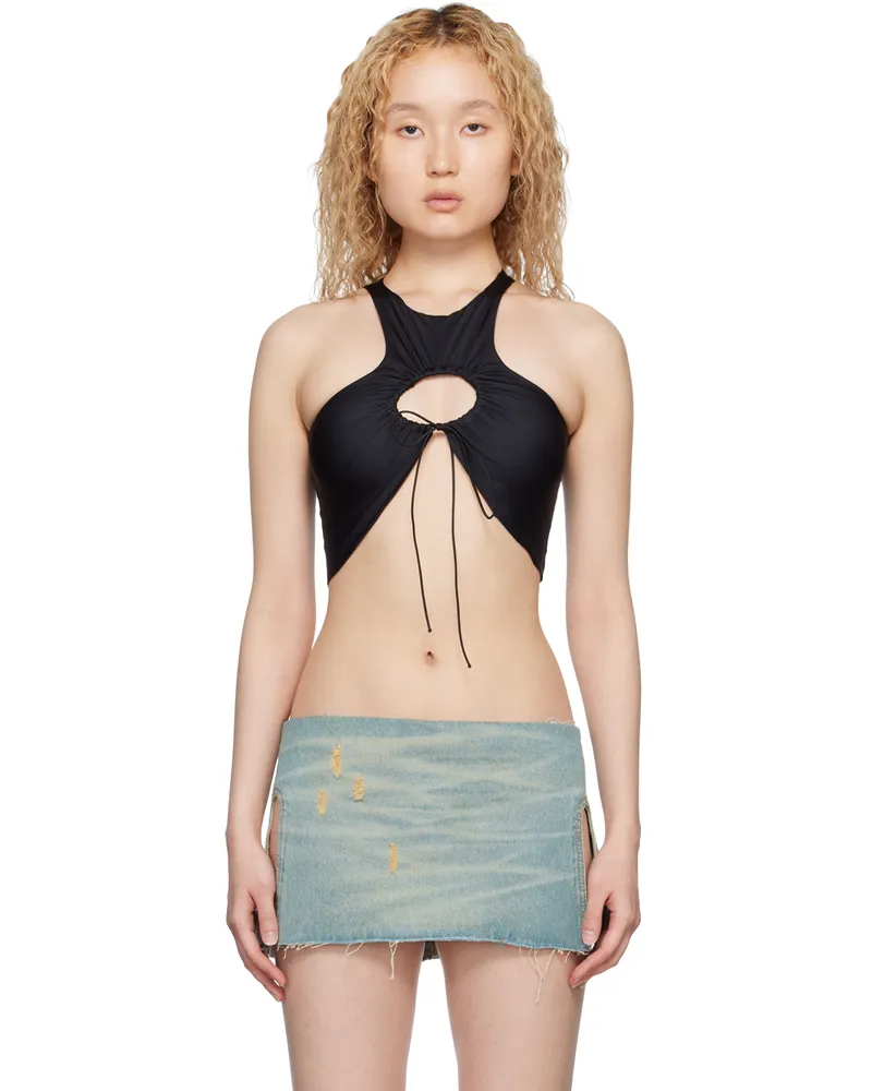 FAL-ASH Black Cutout Tank Top Black
