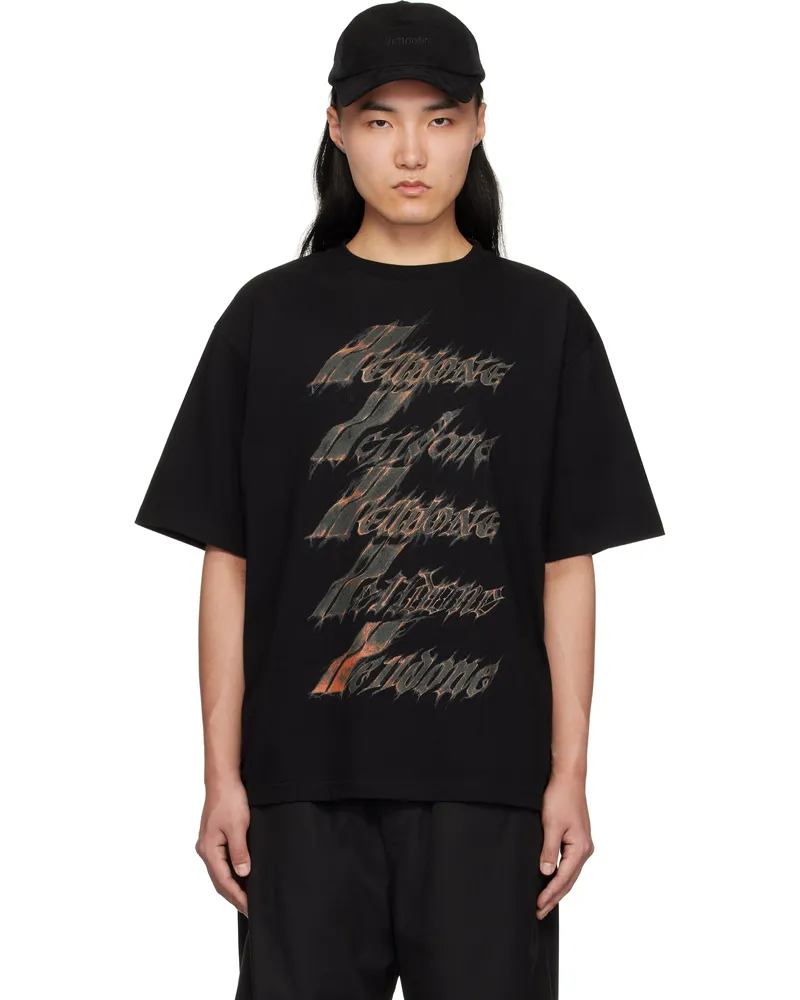 WE 11 DONE Black Spark Logo T-shirt Black