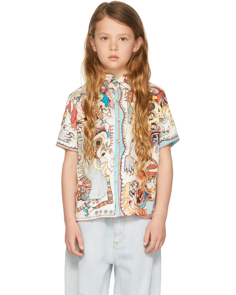 ENDLESS JOY SSENSE Exclusive Kids Off-White Barong Short Sleeve Shirt Multi