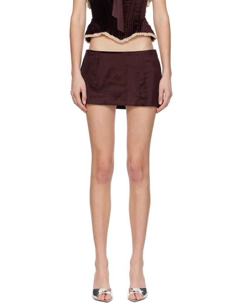 Mirror Palais Burgundy Velvet Skort Chianti