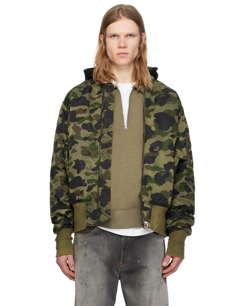 BAPE Green 1st Camo MA-1 Bomber Jacket Green