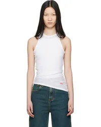 Eckhaus Latta White Spiral Tank Top Powder