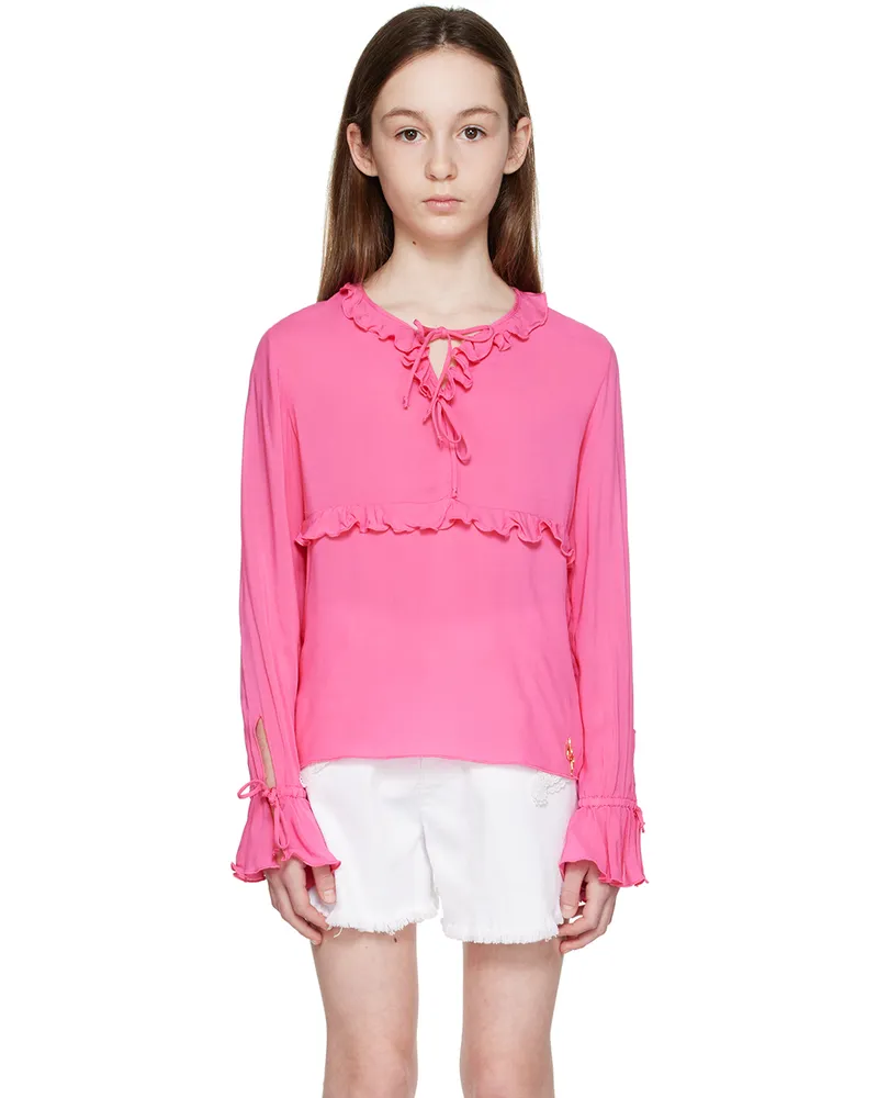 Blumarine Kids Pink Flared Top X0482